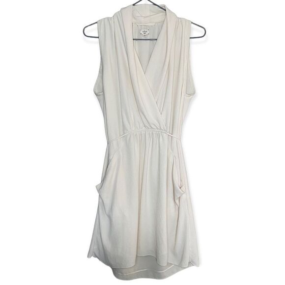 Wilfred | Aritzia White/Cream V-Neck Tie Bridal Flowy Mini Dress Size XS - Picture 1 of 9
